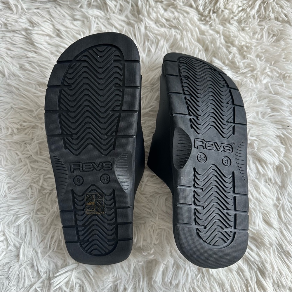 Revs Mens Lochy Double Strap Acupressure Sandals Black New In Box Size 9 - Picture 6 of 7